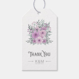 Waterverf Bouquet Dank u Lila ID654 Cadeaulabel