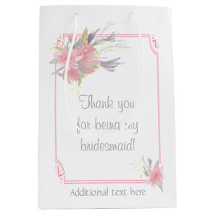 Waterverf Bouquet Floral Bridesmaid Gift Wedding Medium Cadeauzakje