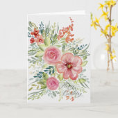 Waterverf bouquet floral kaart (Gele Bloem)