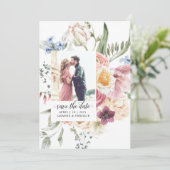 Waterverf Bouquet | Foto's opslaan D Save The Date (Staand voorkant)