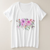 Waterverf Bouquet Grote Maat T-shirt (Design voorkant)