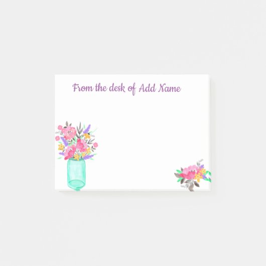 Waterverf Bouquet in een pot. (jouw namen toevoege Post-it® Notes (Voorkant)