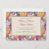 Waterverf Bouquet, kleurrijke Floral - bruiloft Kaart (Voorkant)