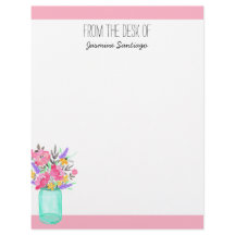 Waterverf Bouquet Mason Jar Flowers gepersonalisee