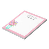 Waterverf Bouquet Mason Jar Flowers gepersonalisee Notitieblok (Linkerzijde)