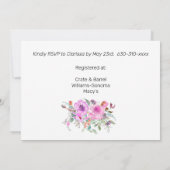 Waterverf Bouquet met Geometrisch Gold Lijst Kaart (Achterkant)