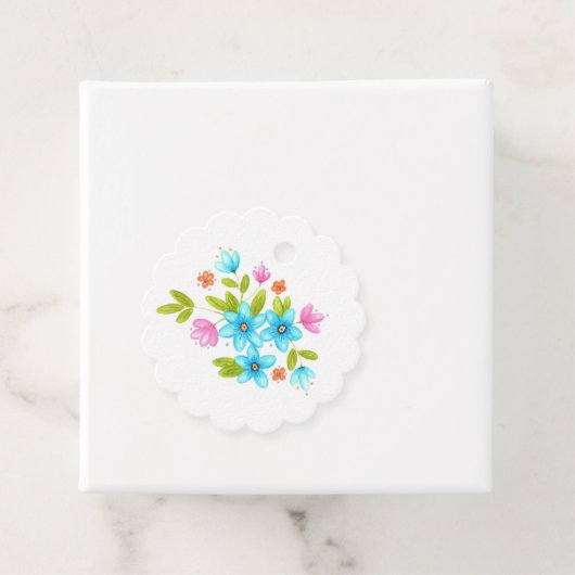 Waterverf Bouquet met meerdere kleuren Bedankjes Labels (In situ)