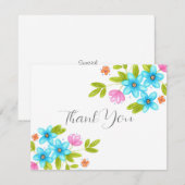 Waterverf Bouquet met meerdere kleuren Bedankkaart (Voorkant / Achterkant)