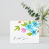 Waterverf Bouquet met meerdere kleuren Bedankkaart (Staand voorkant)