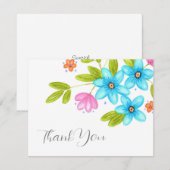 Waterverf Bouquet met meerdere kleuren Bedankkaart (Voorkant / Achterkant)