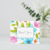 Waterverf Bouquet met meerdere kleuren Bedankkaart (Staand voorkant)