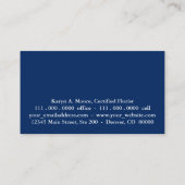 Waterverf Bouquet op marineblauw Visitekaartje (Achterkant)