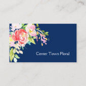 Waterverf Bouquet op marineblauw Visitekaartje (Voorkant)