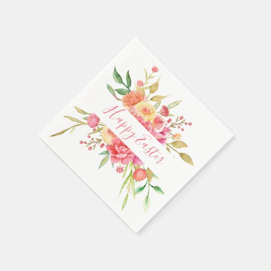 Waterverf Bouquet Paskins Servet (Hoek)