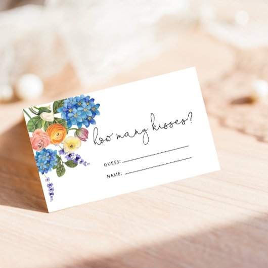 Waterverf Bouquet raad eens hoeveel Kisses Kaarten