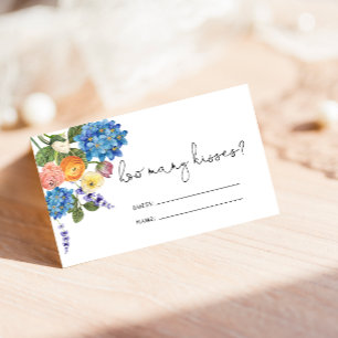 Waterverf Bouquet raad eens hoeveel Kisses Kaarten