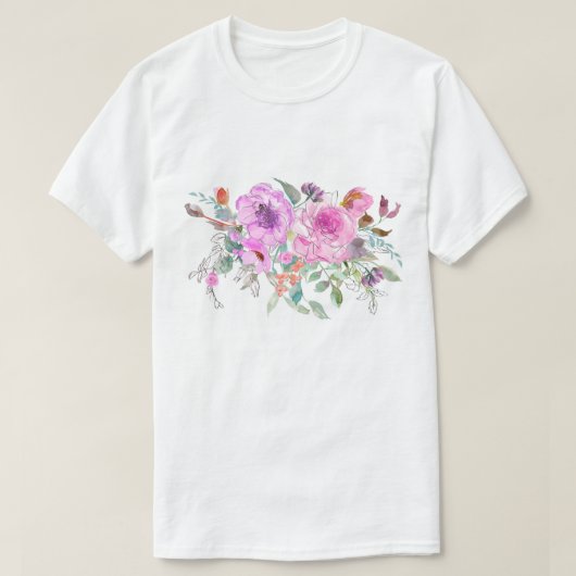Waterverf Bouquet T-shirt (Design voorkant)