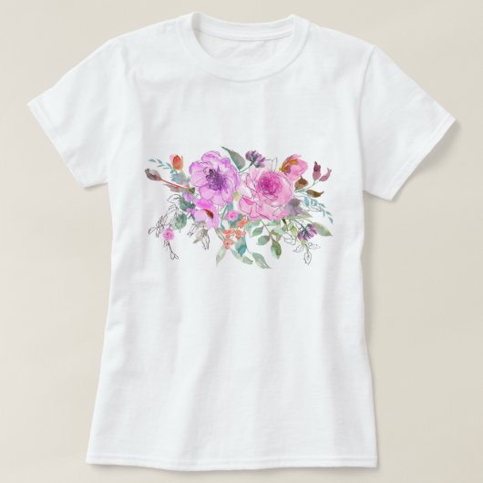 Waterverf Bouquet T-shirt (Design voorkant)