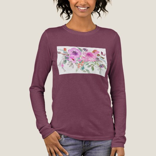 Waterverf Bouquet Tri-Blend Shirt (Voorkant)