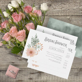 Waterverf Bouquet Vrijgezellenfeest Blush ID654 Kaart