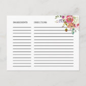 Waterverf Bouquet Vrijgezellenfeest Recipe Kaarten (Achterkant)