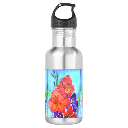 Waterverf Bouquet Waterfles (Voorkant)
