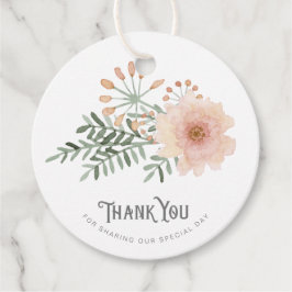 Waterverf Bouquet Wedding Bedankt Blush ID654 Bedankjes Labels