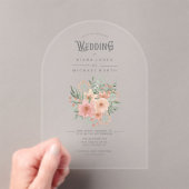 Waterverf Bouquet Wedding Blush ID654 Acryl Uitnodigingen (Insitu (Draagbaar))