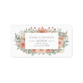 Waterverf Bouquet Wedding Blush ID654 Etiket