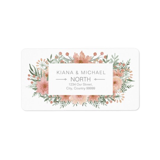 Waterverf Bouquet Wedding Blush ID654 Etiket (Voorkant)