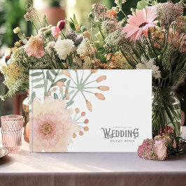 Waterverf Bouquet Wedding Blush ID654 Gastenboek