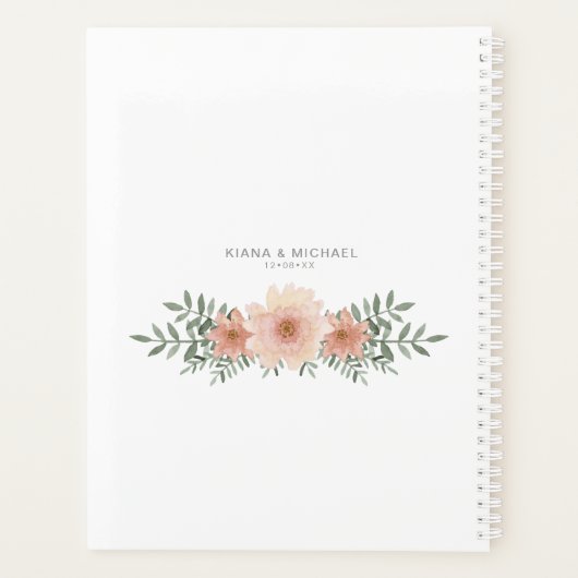 Waterverf Bouquet Wedding Blush ID654 Planner (Achterkant)