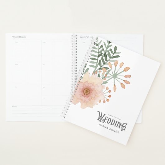 Waterverf Bouquet Wedding Blush ID654 Planner (Display)