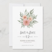 Waterverf Bouquet Wedding Blush ID654 Save The Date (Voorkant)