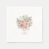 Waterverf Bouquet Wedding Blush ID654 Servet (Voorkant)
