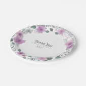 Waterverf Bouquet Wedding Dank je Lila ID654 Papieren Bordje (Gekanteld)
