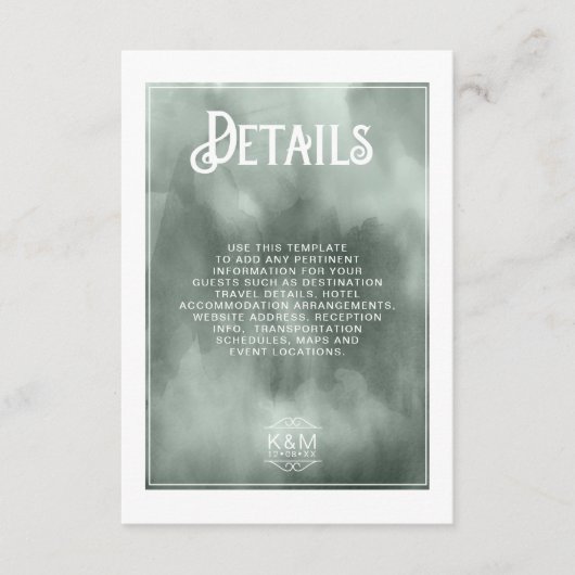 Waterverf Bouquet Wedding Details Blush ID654 Informatiekaartje (Voorkant)