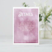 Waterverf Bouquet Wedding Details Lila ID654 Informatiekaartje (Staand voorkant)