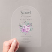 Waterverf Bouquet Wedding Lila ID654 Acryl Uitnodigingen (Insitu (Draagbaar))