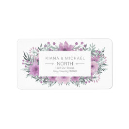 Waterverf Bouquet Wedding Lila ID654 Etiket