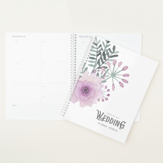 Waterverf Bouquet Wedding Lila ID654 Planner (Display)