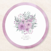 Waterverf Bouquet Wedding Lila ID654 Ronde Kartonnen Onderzetter (Voorkant)