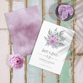 Waterverf Bouquet Wedding Lila ID654 Save The Date