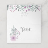 Waterverf Bouquet Wedding Table Lila ID654 Plaatskaartje (Buitenkant ongevouwen)