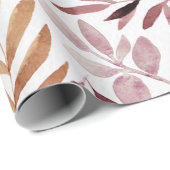 Waterverf Bourgogne blad verpakkingspapier Cadeaupapier (Rol Hoek)