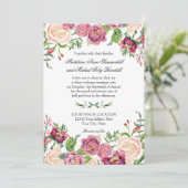 Waterverf Bourgogne Bloemen Roos Herfst Winter Kaart (Staand voorkant)