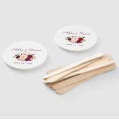 Waterverf Bourgogne Bloemenbruiloft B Handwaaier (Niet-gemonteerd)