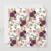 Waterverf Bourgogne Blush en Gouden Bloemen Kaart (Achterkant)