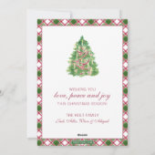 Waterverf Bourgogne Christmas Garland Foto Feestdagenkaart (Achterkant)