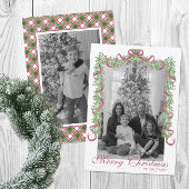 Waterverf Bourgogne Christmas Garland Foto Feestdagenkaart